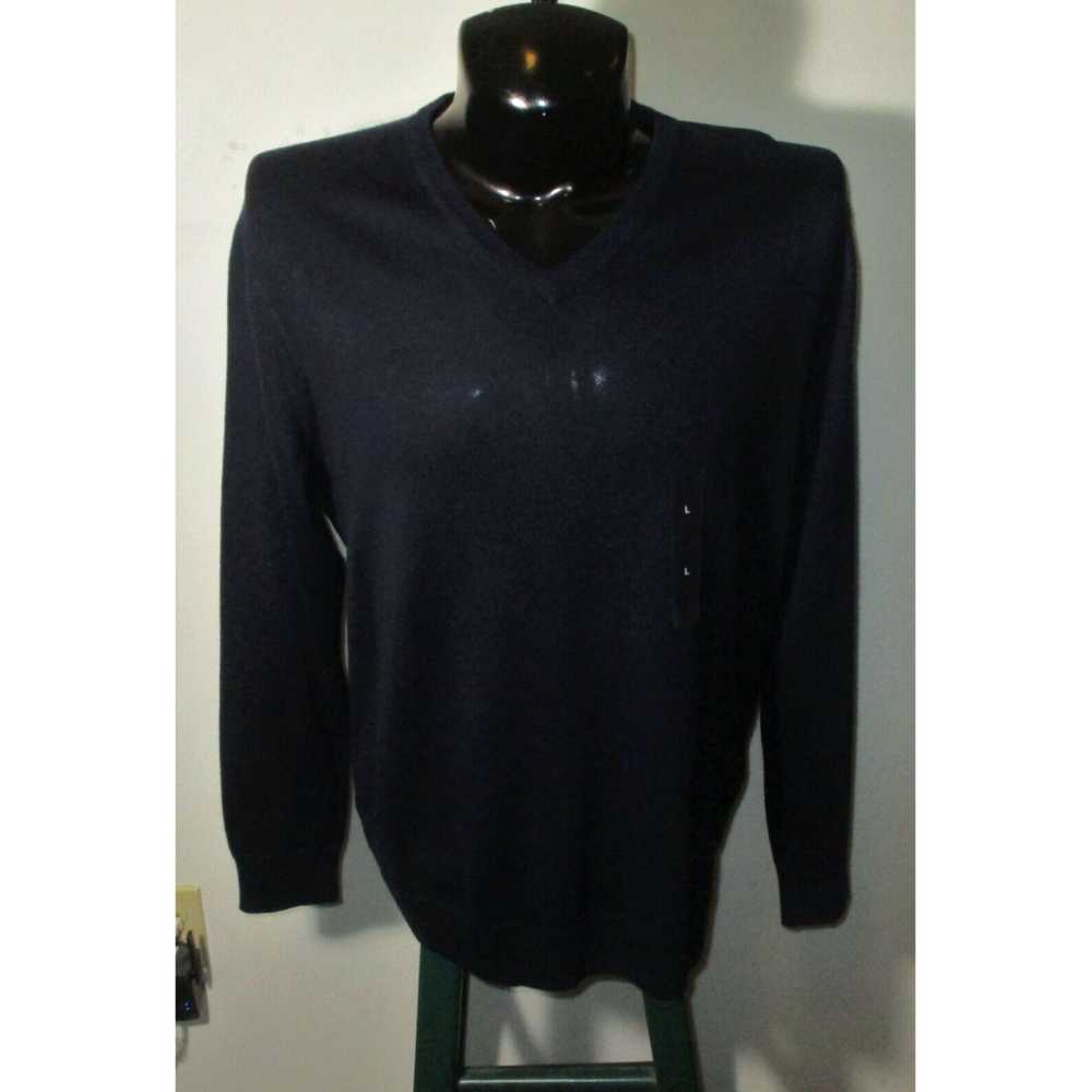 Club Room Navy Blue Thin Merino Wool Blend Sweate… - image 1