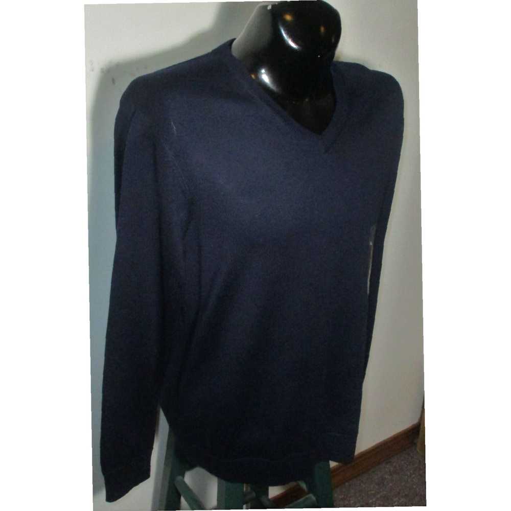 Club Room Navy Blue Thin Merino Wool Blend Sweate… - image 3