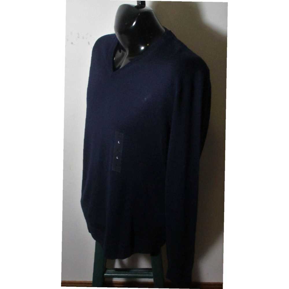 Club Room Navy Blue Thin Merino Wool Blend Sweate… - image 4