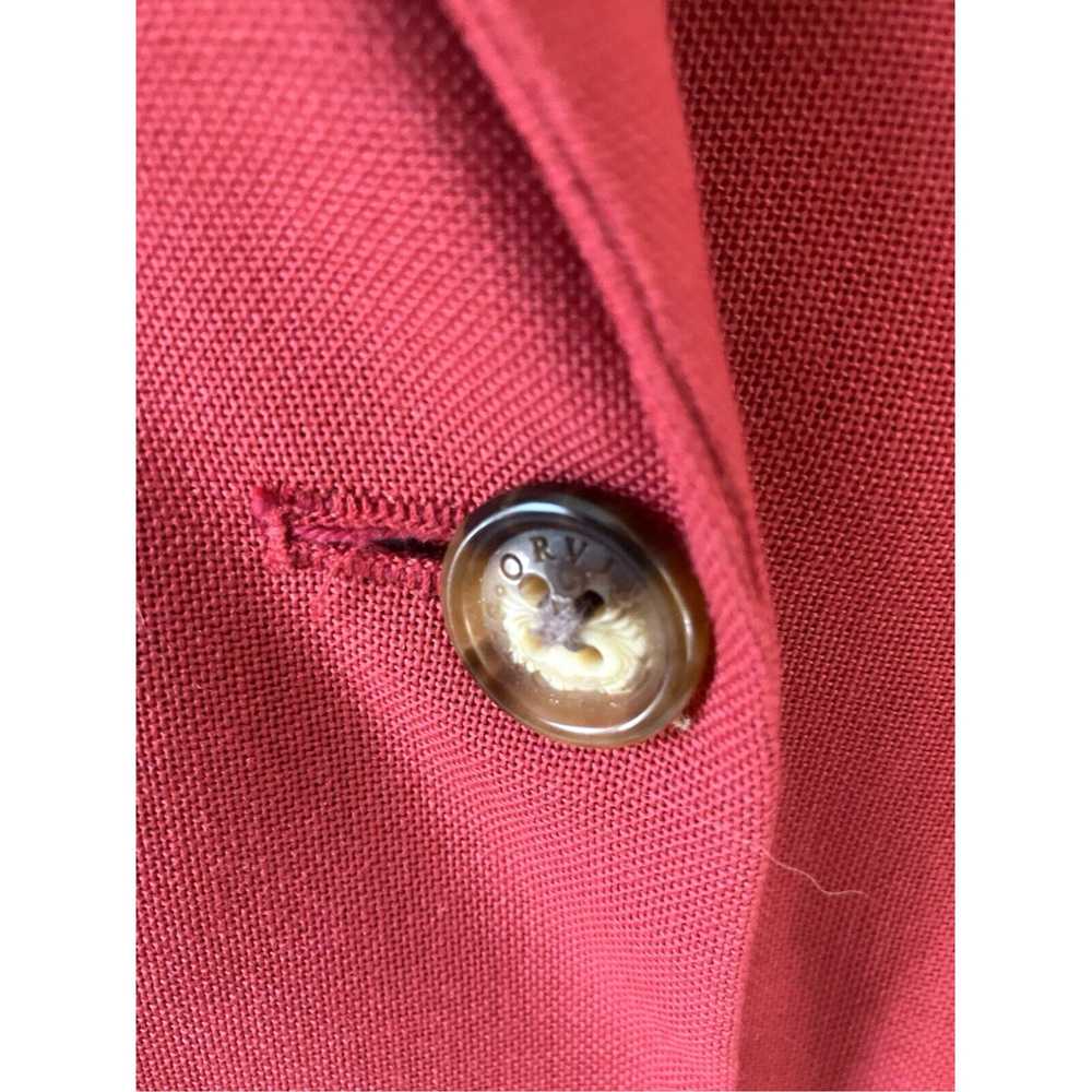 Orvis Luxurious Red One Button Long Sleeve Lined … - image 3