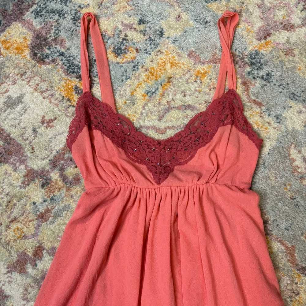 Vintage Y2K peach pink mesh cami top - image 2