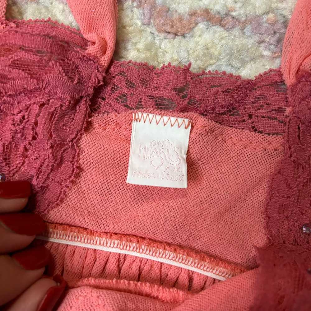 Vintage Y2K peach pink mesh cami top - image 4