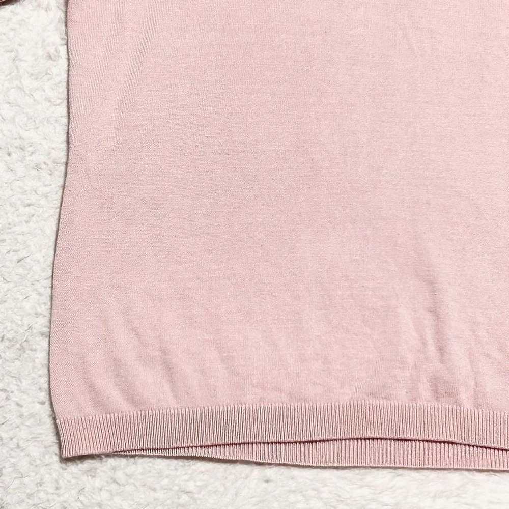 h2163【Inedo】9 Light Pink Knit Top Short Sleeve Ro… - image 7