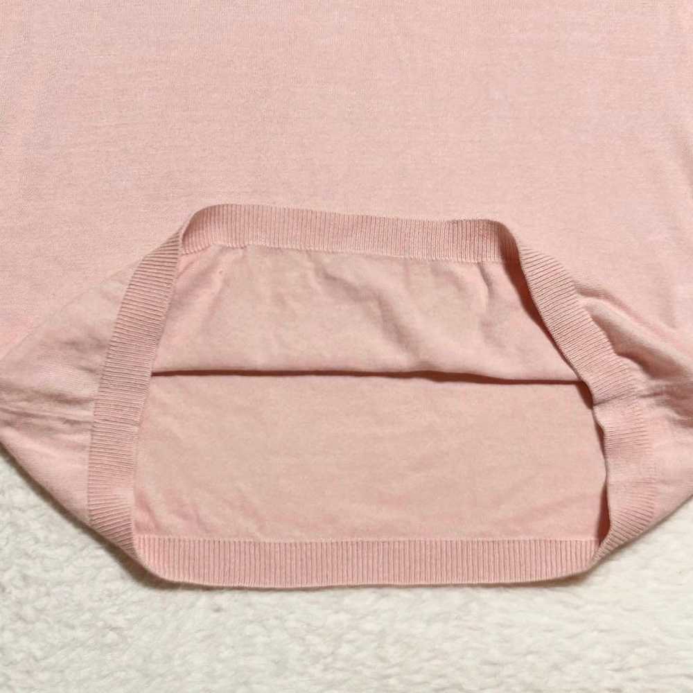 h2163【Inedo】9 Light Pink Knit Top Short Sleeve Ro… - image 9