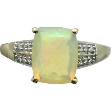 10K Opal and White Topaz Ring