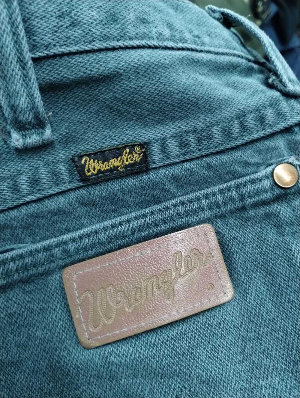 Jean × Vintage Vintage Wranglers Distressed Teal … - image 4