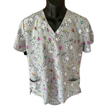 Disney GT Performance Scrub Top Women's Large Gra… - image 1