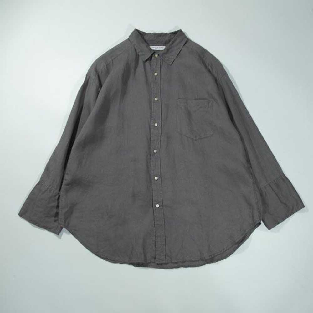 Vintage Mila Owen linen shirt in gray and charcoa… - image 1