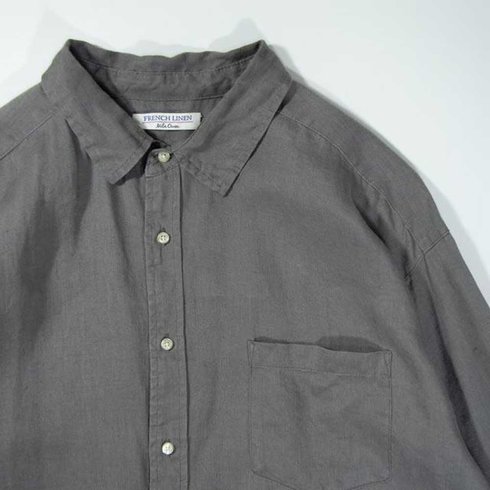 Vintage Mila Owen linen shirt in gray and charcoa… - image 3