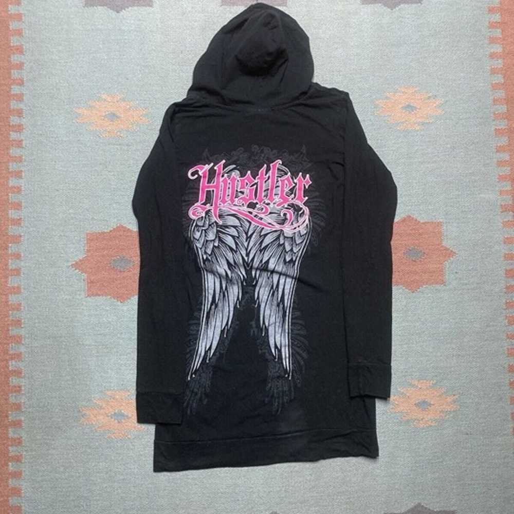 Vintage hustler long sleeve shirt hooded goth win… - image 5