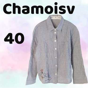 a255 【Chamoisv】Collared Shirt (L) Grey One Point - image 1