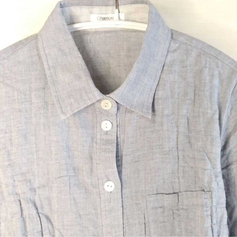 a255 【Chamoisv】Collared Shirt (L) Grey One Point - image 2