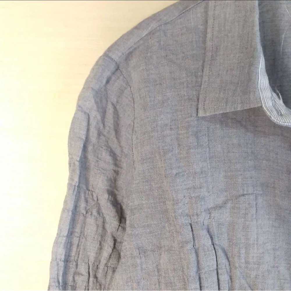 a255 【Chamoisv】Collared Shirt (L) Grey One Point - image 3