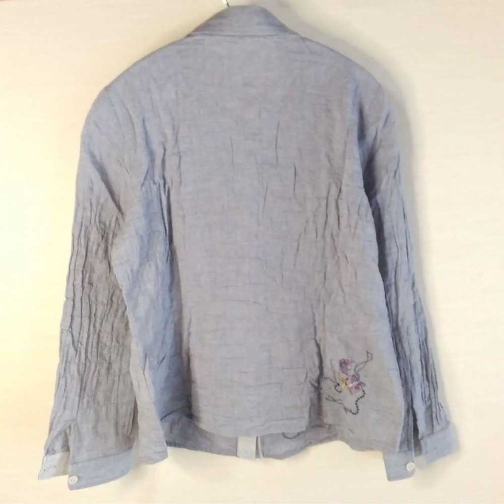 a255 【Chamoisv】Collared Shirt (L) Grey One Point - image 6