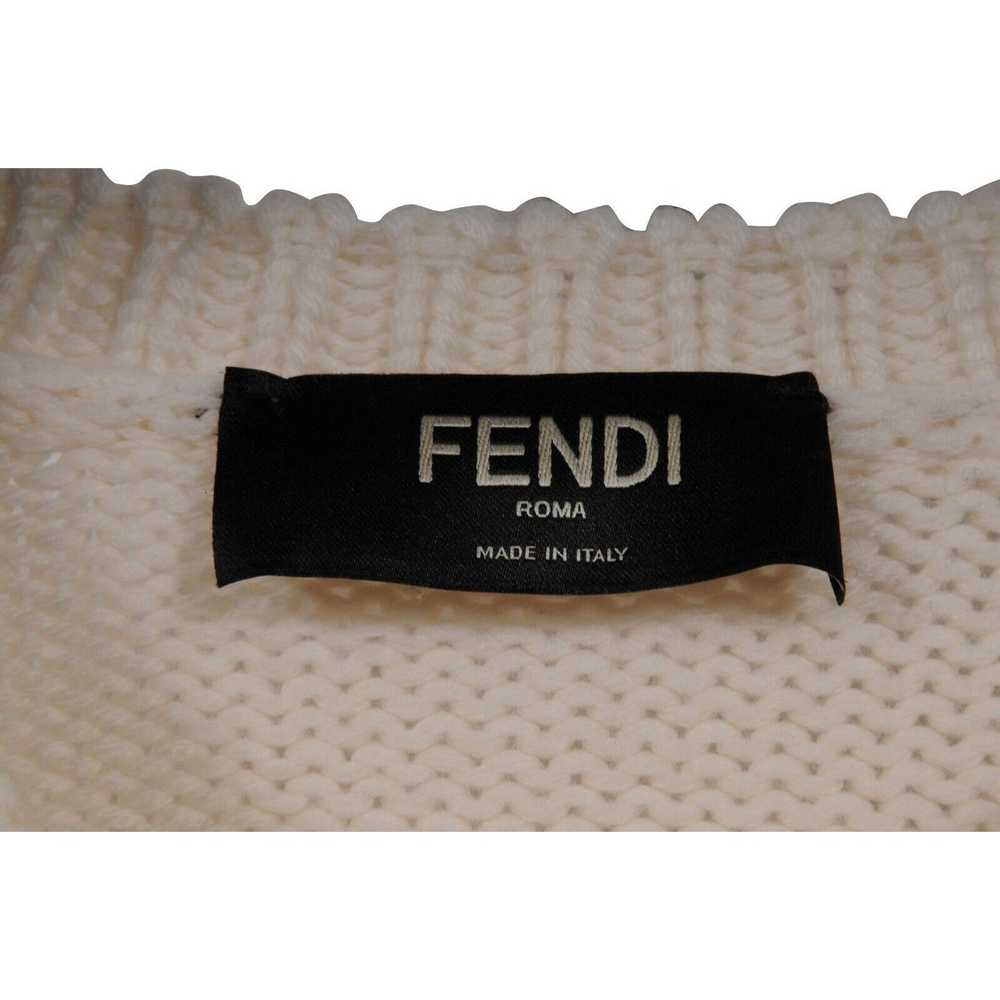 Fendi Logo Sweater Cream Black Wool - image 7