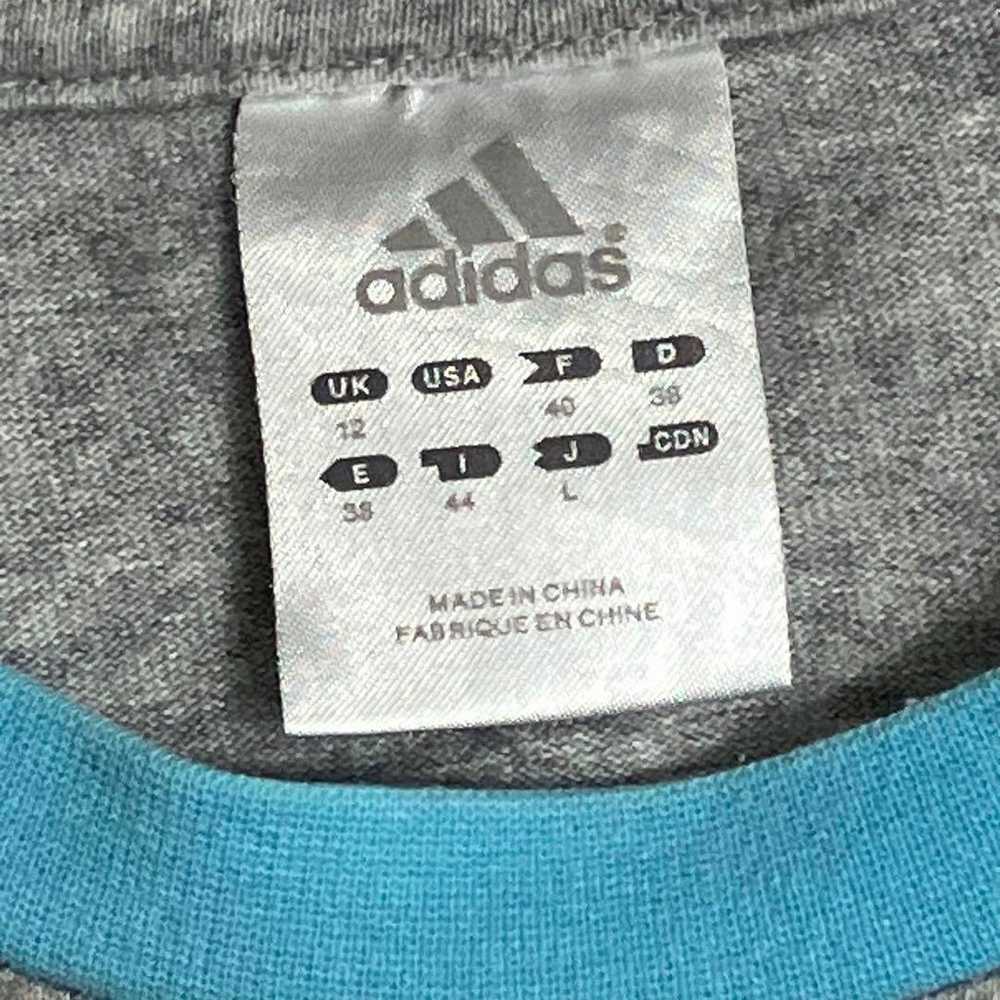 00s adidas Raglan T-shirt Ringer Light Blue Gray … - image 7