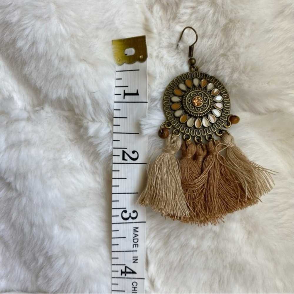 Western Tribal Brown Tan Bohemian Boho Tassel Dan… - image 8