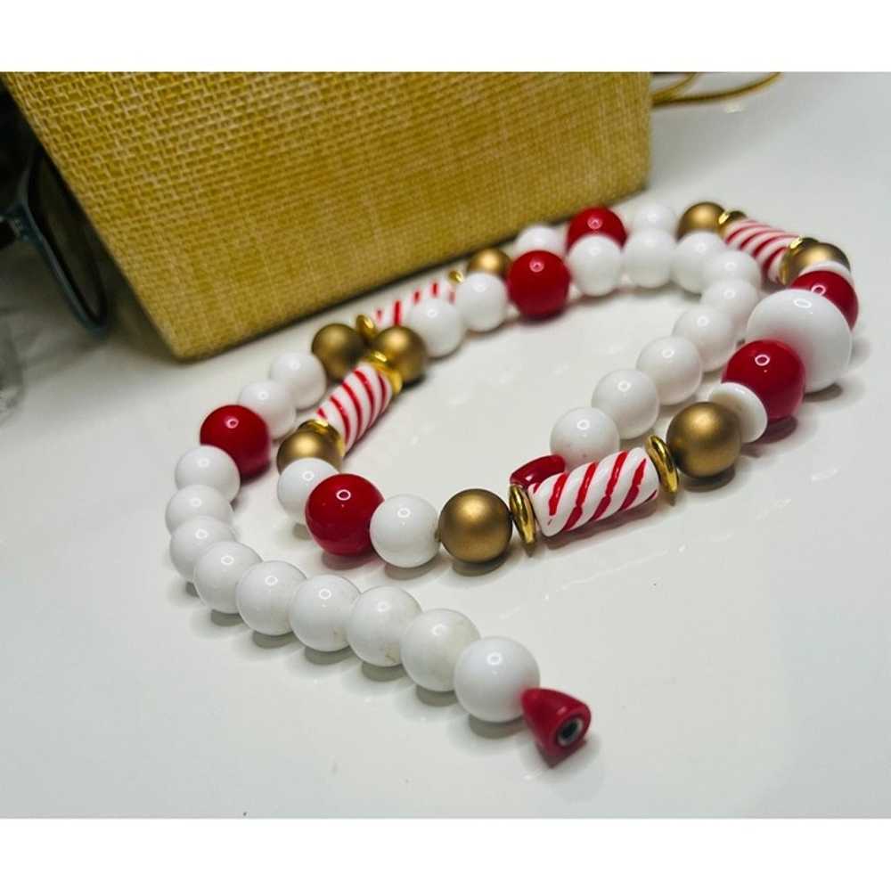 Vintage 1990 Avon  red, white, and gold acrylic b… - image 5