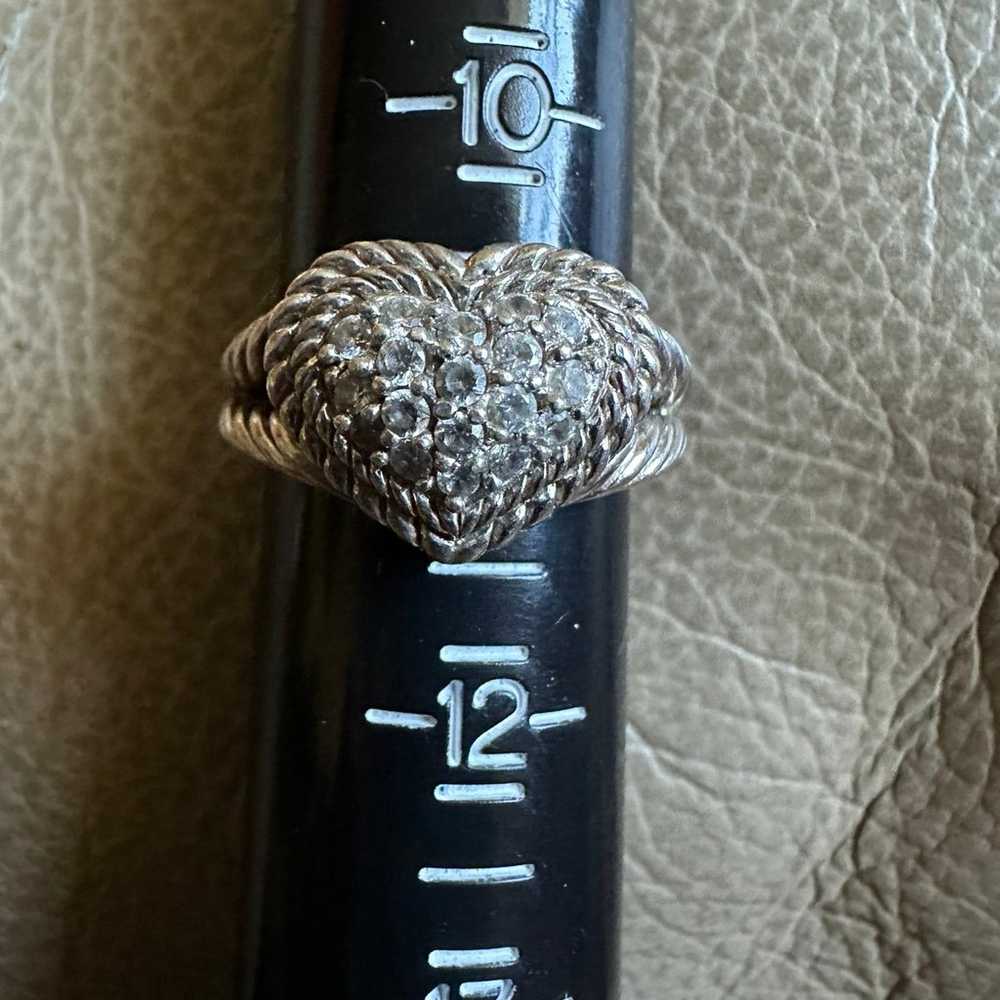 Judith Ripka Ring heart sterling silver size 11 - image 1