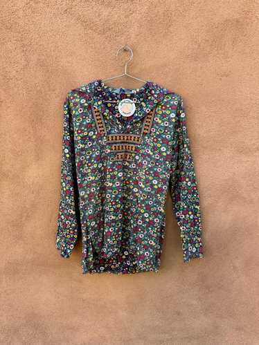 1960's David Winter Floral Hippie Blouse - image 1