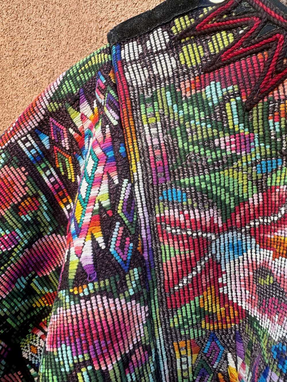 Guatemalan Embroidered Textile Poncho - as is - image 2