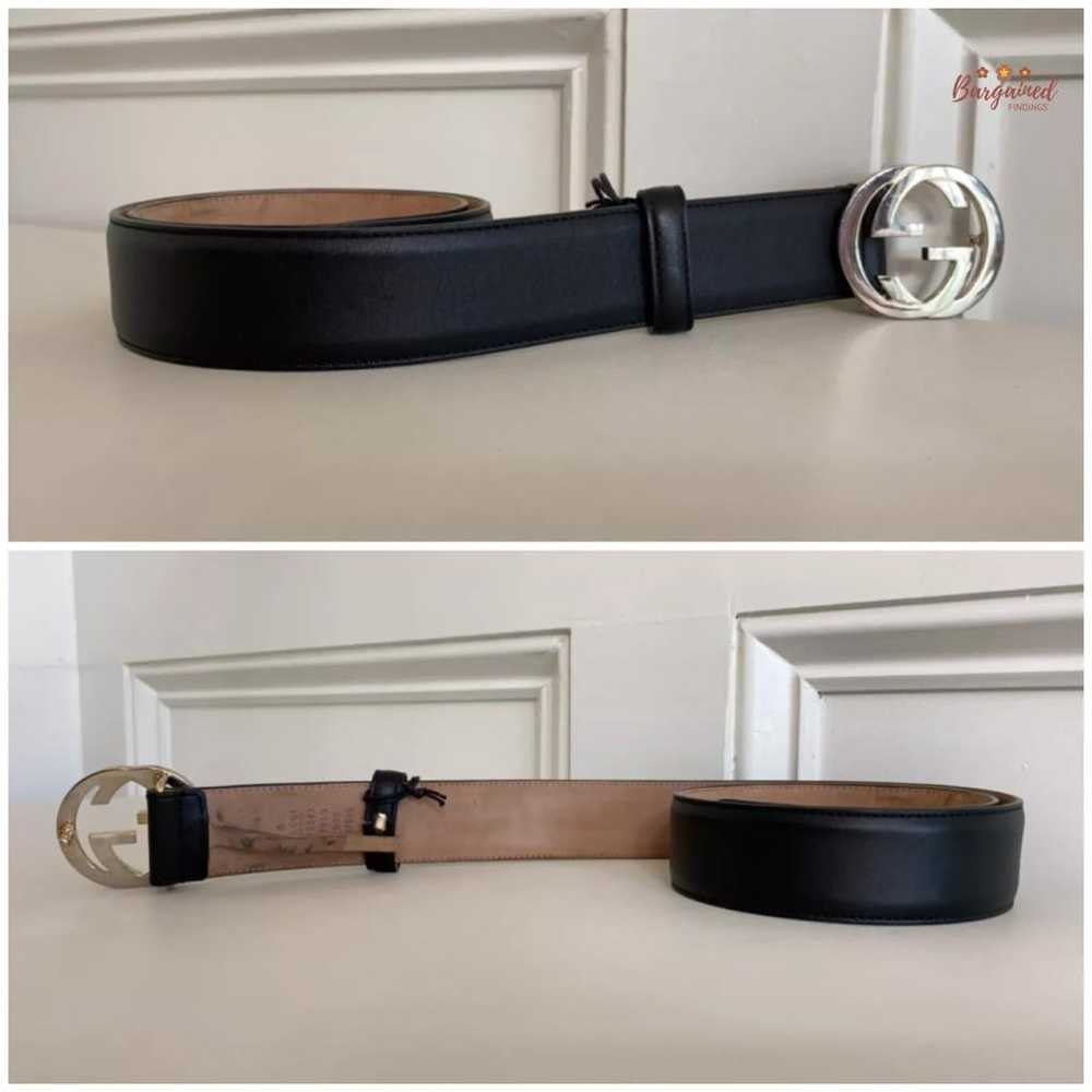 Gucci Interlocking Buckle leather belt - image 10