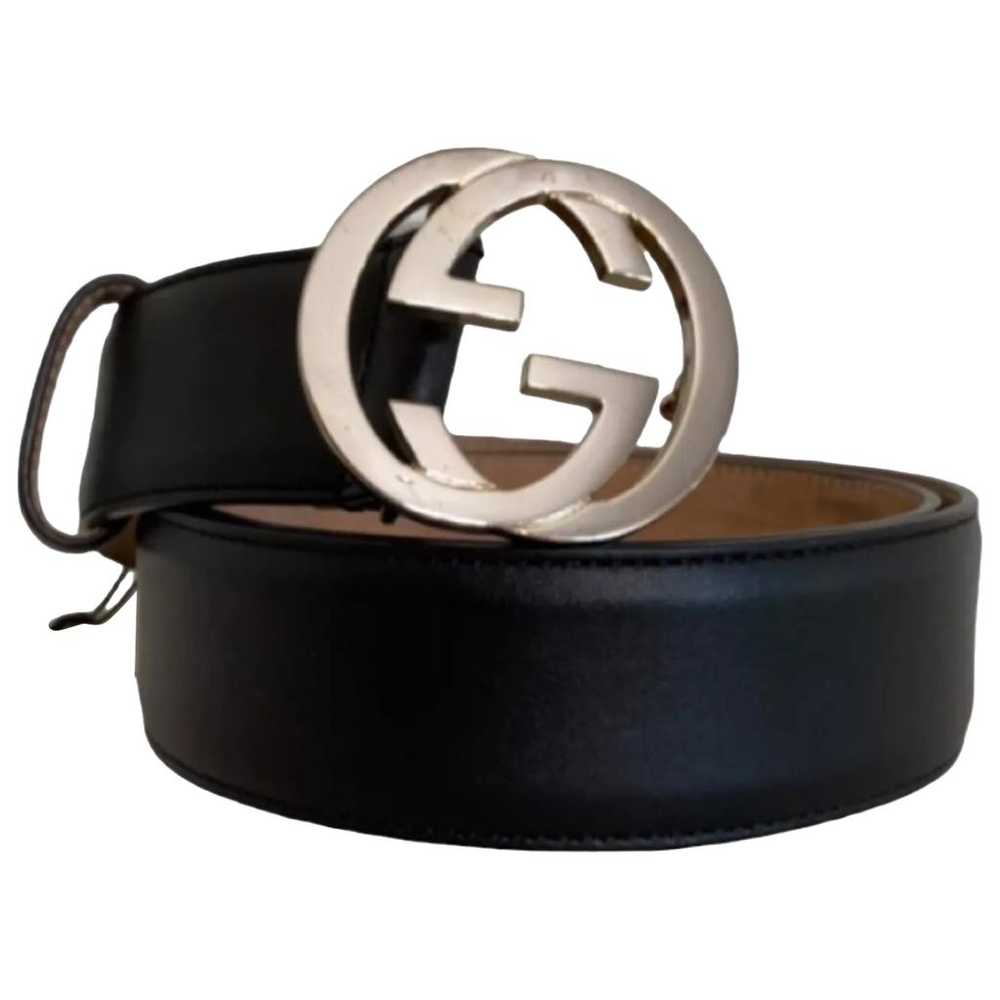 Gucci Interlocking Buckle leather belt - image 1