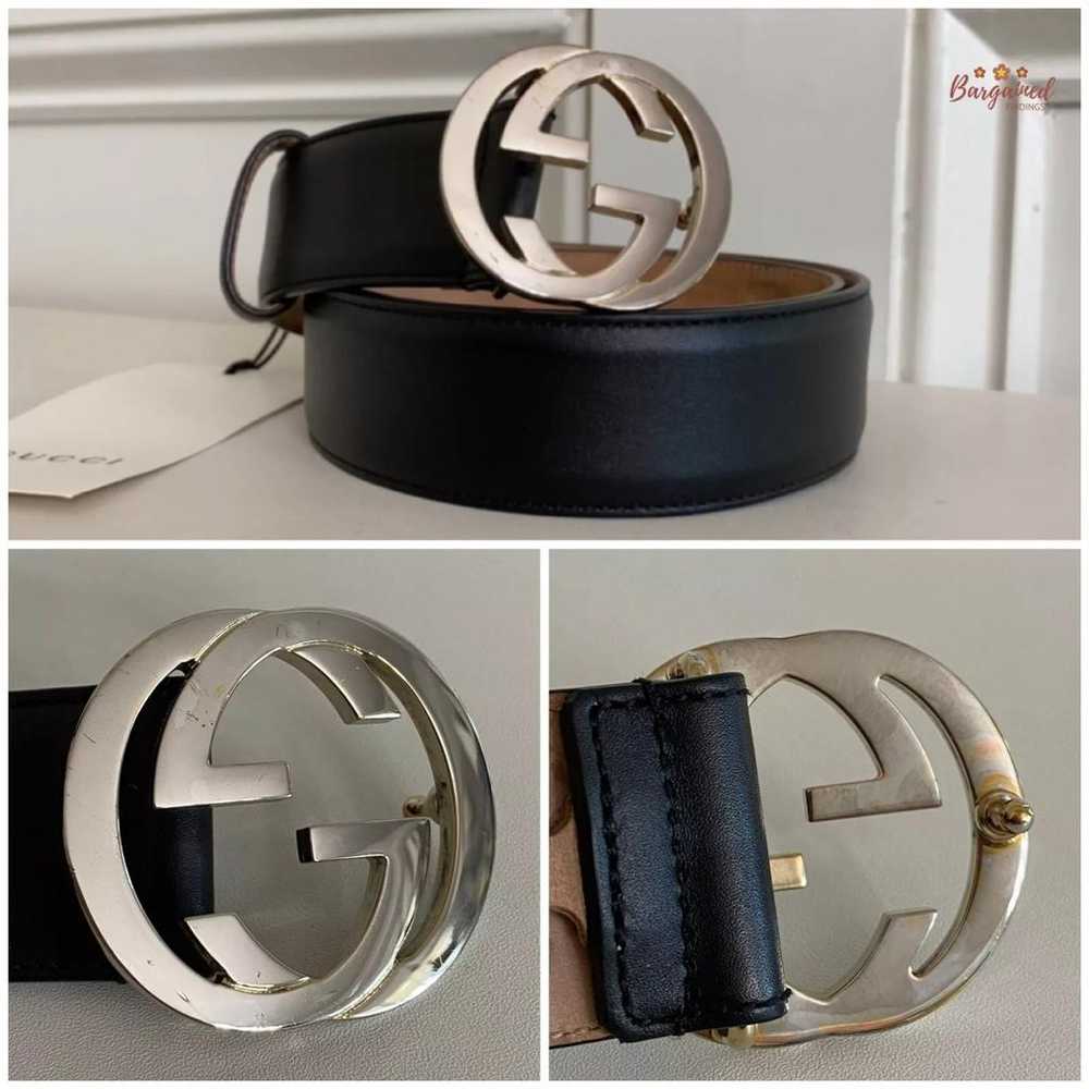 Gucci Interlocking Buckle leather belt - image 2