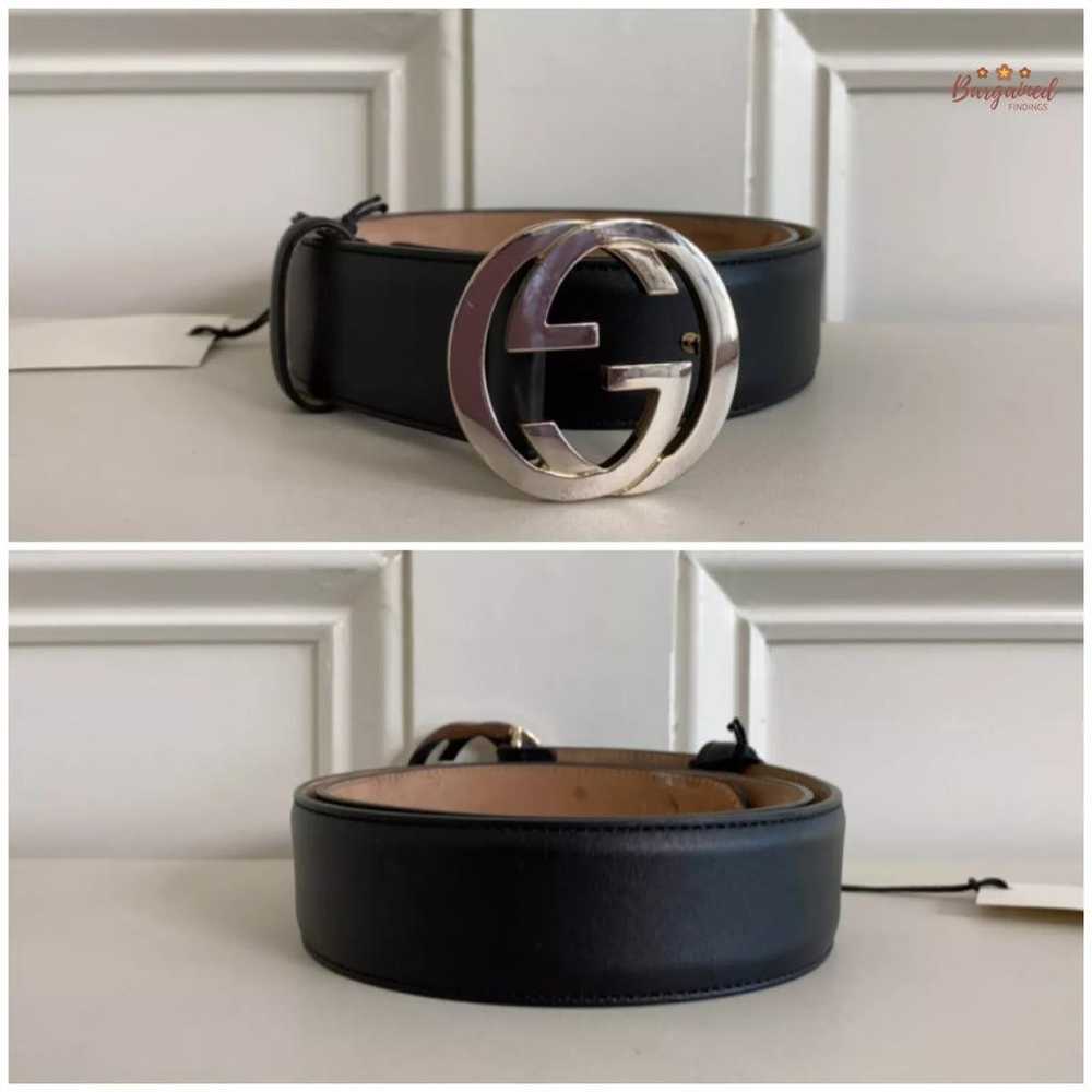 Gucci Interlocking Buckle leather belt - image 3