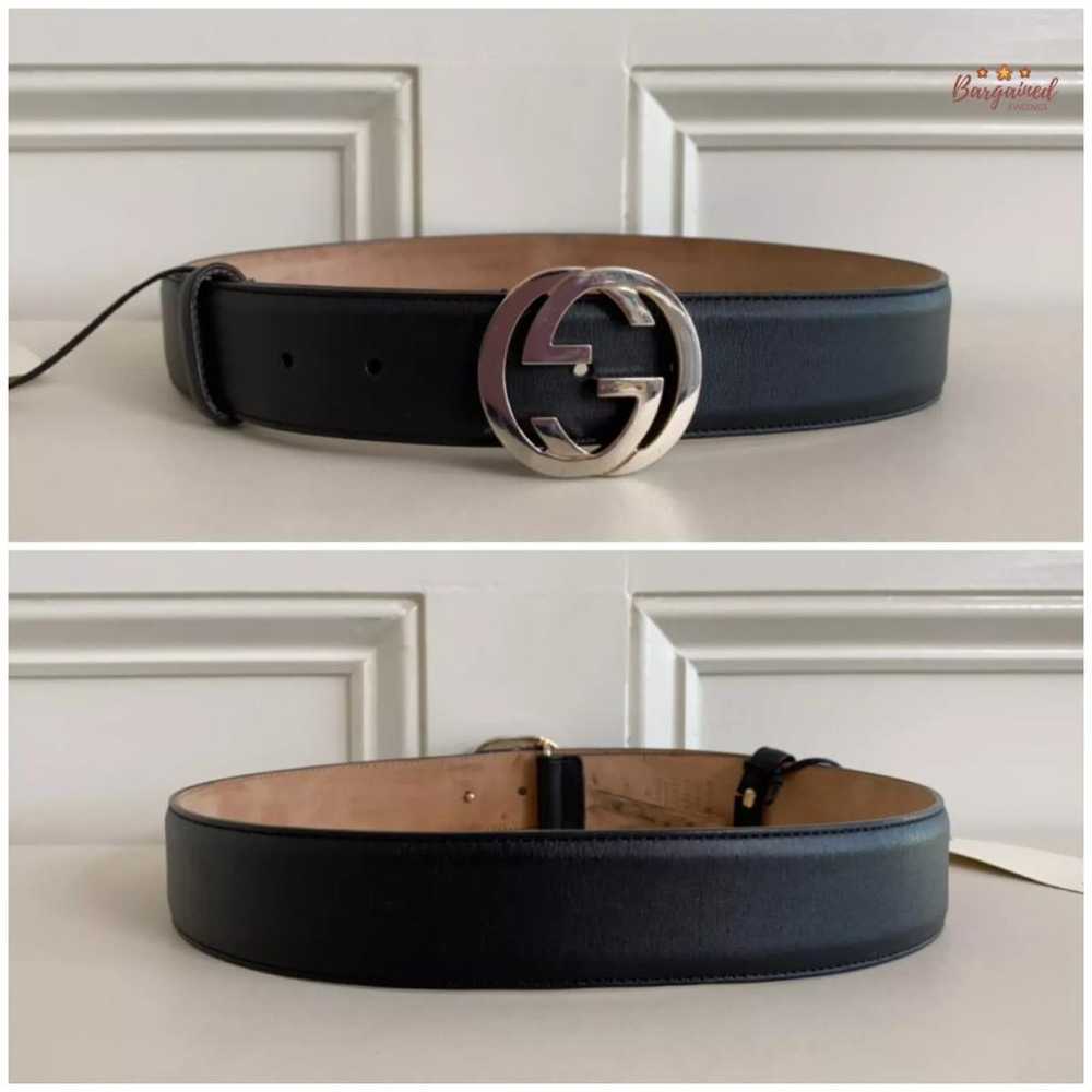 Gucci Interlocking Buckle leather belt - image 5