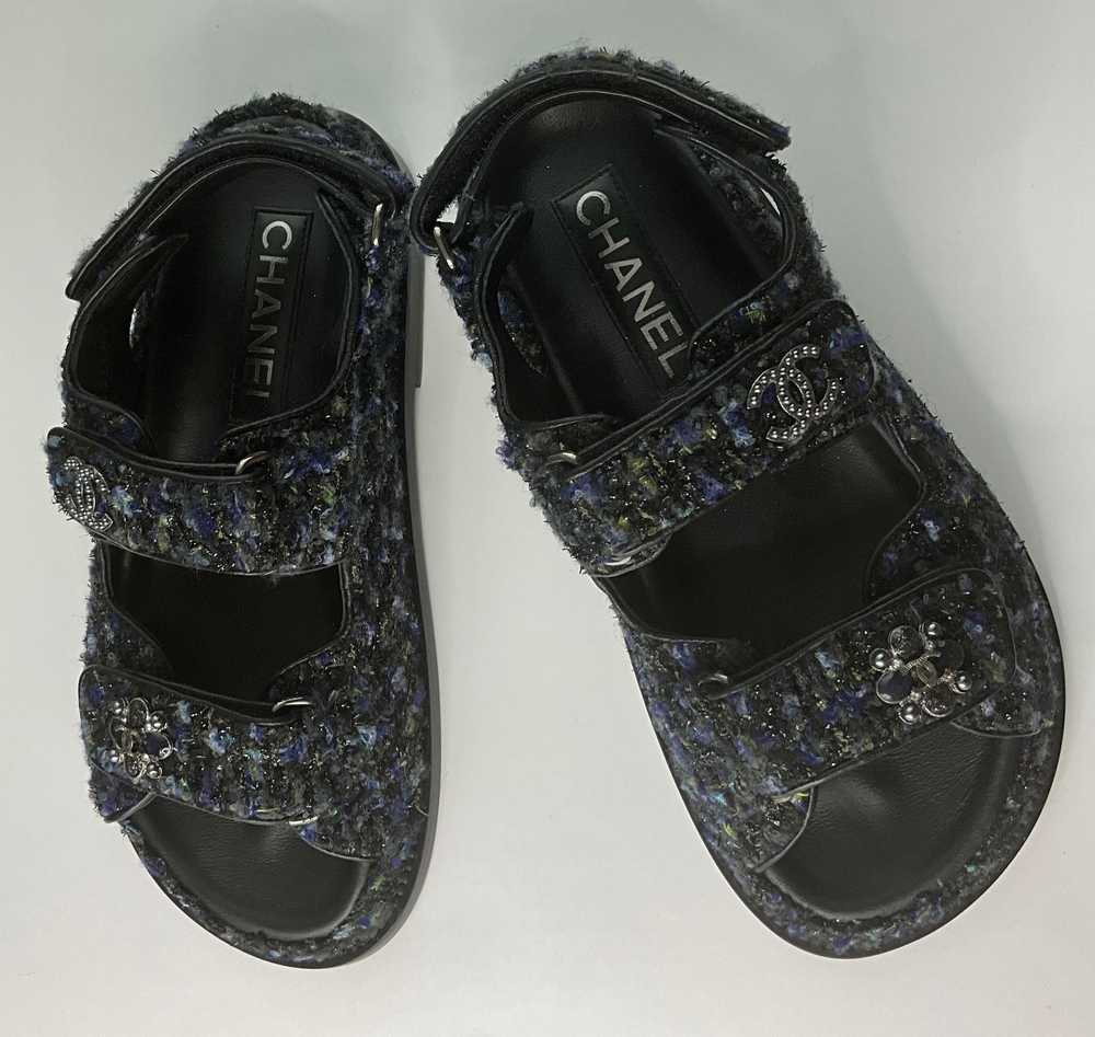 Product Details Chanel Navy Tweed Dad Sandals - image 11