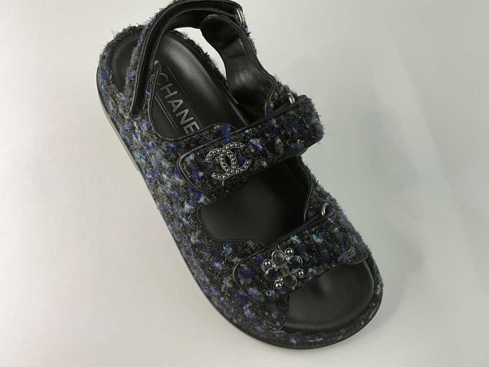 Product Details Chanel Navy Tweed Dad Sandals - image 3