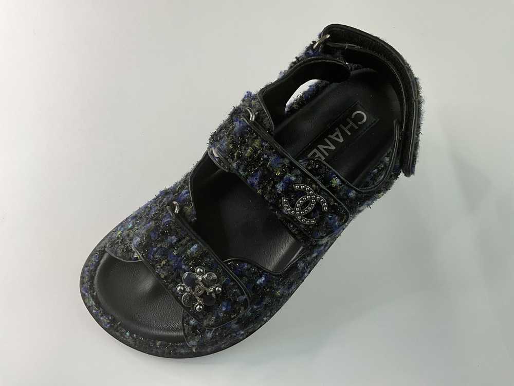 Product Details Chanel Navy Tweed Dad Sandals - image 4