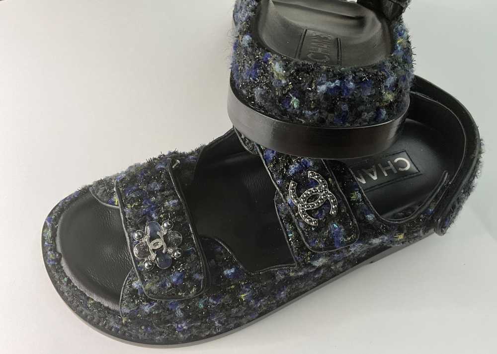 Product Details Chanel Navy Tweed Dad Sandals - image 5