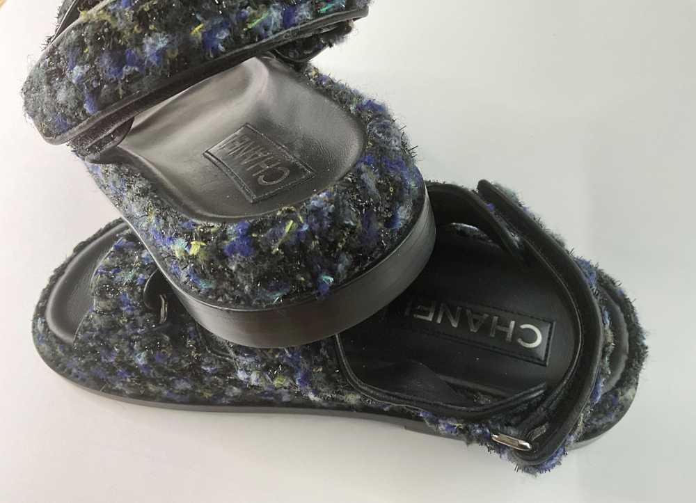 Product Details Chanel Navy Tweed Dad Sandals - image 6