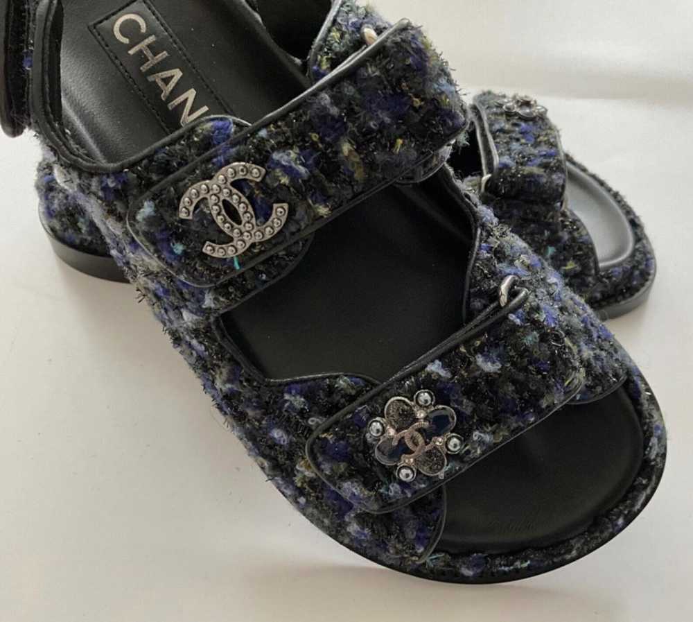 Product Details Chanel Navy Tweed Dad Sandals - image 9