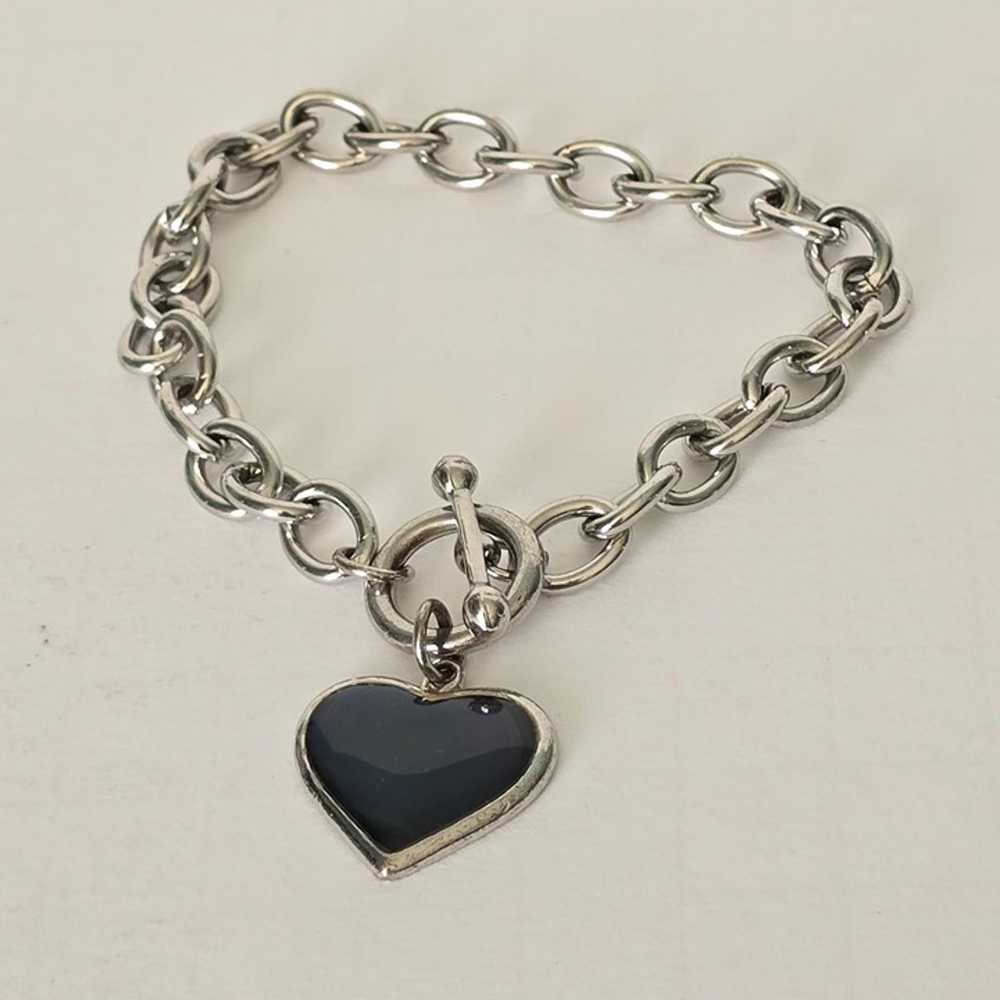 Mood Jewelry Heart Shape Charm Bracelet Toggle Si… - image 1