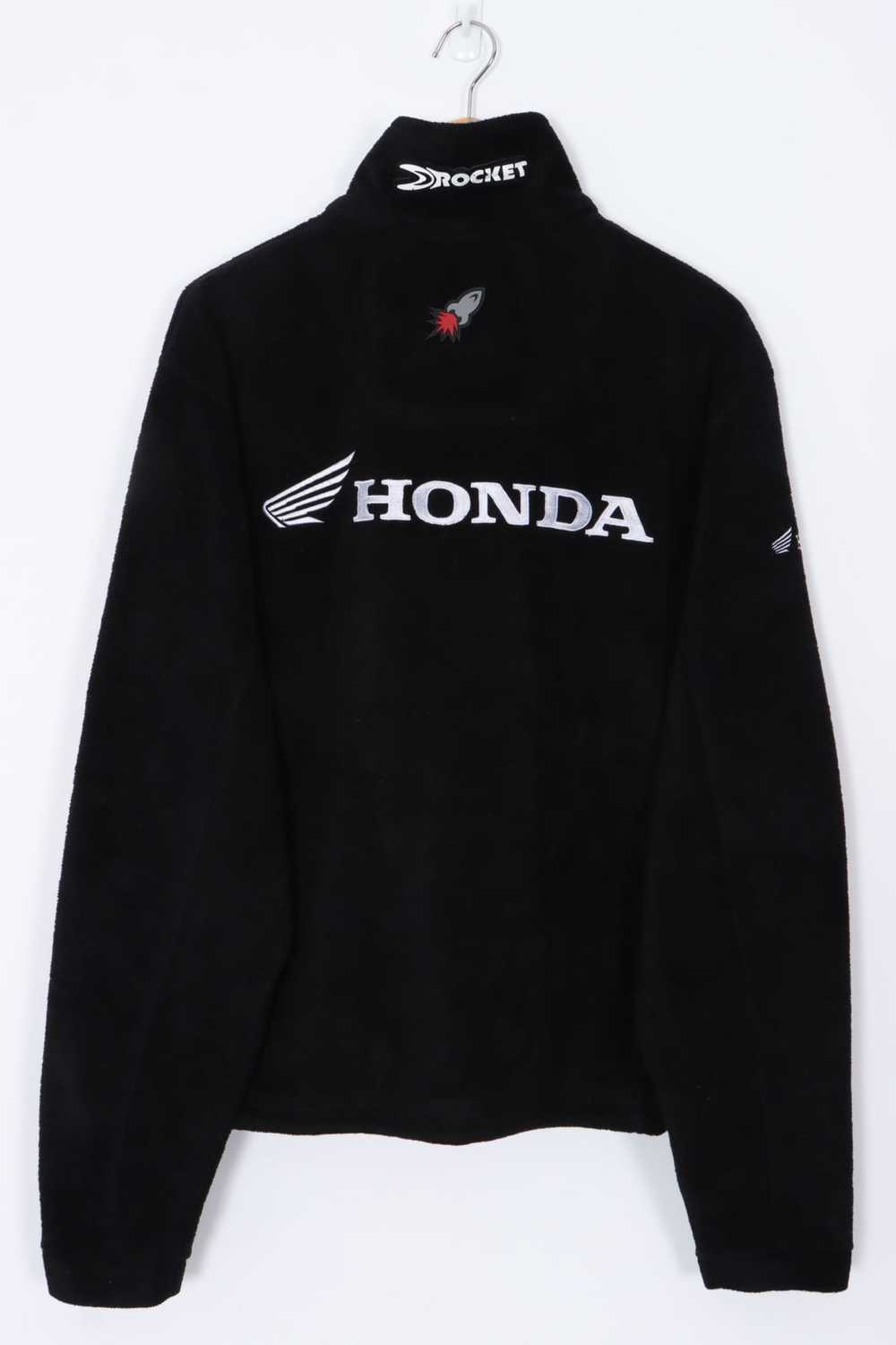 HONDA Black Embroidered 1/4 Zip Joe Rocket Fleece… - image 2