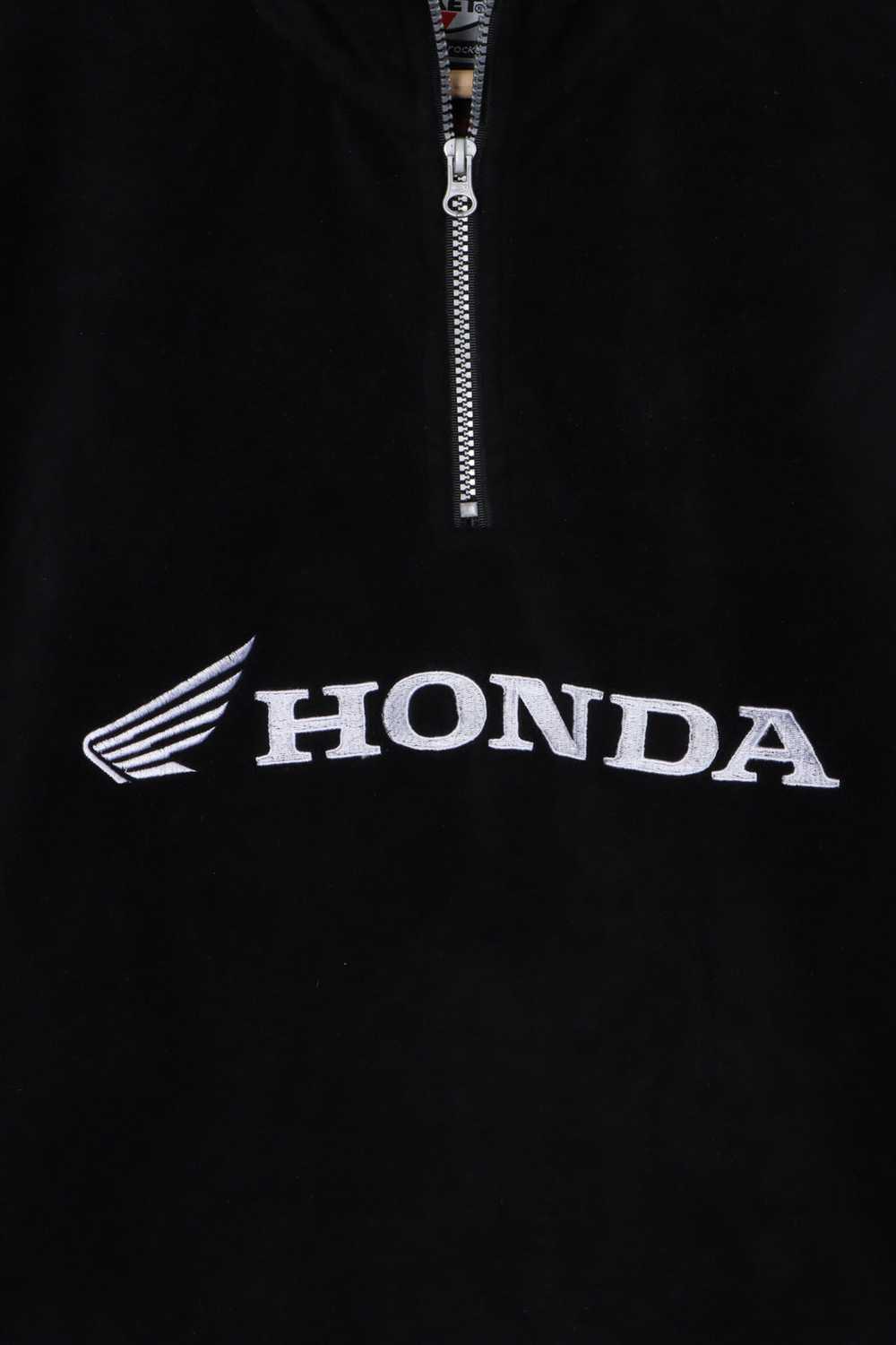 HONDA Black Embroidered 1/4 Zip Joe Rocket Fleece… - image 3