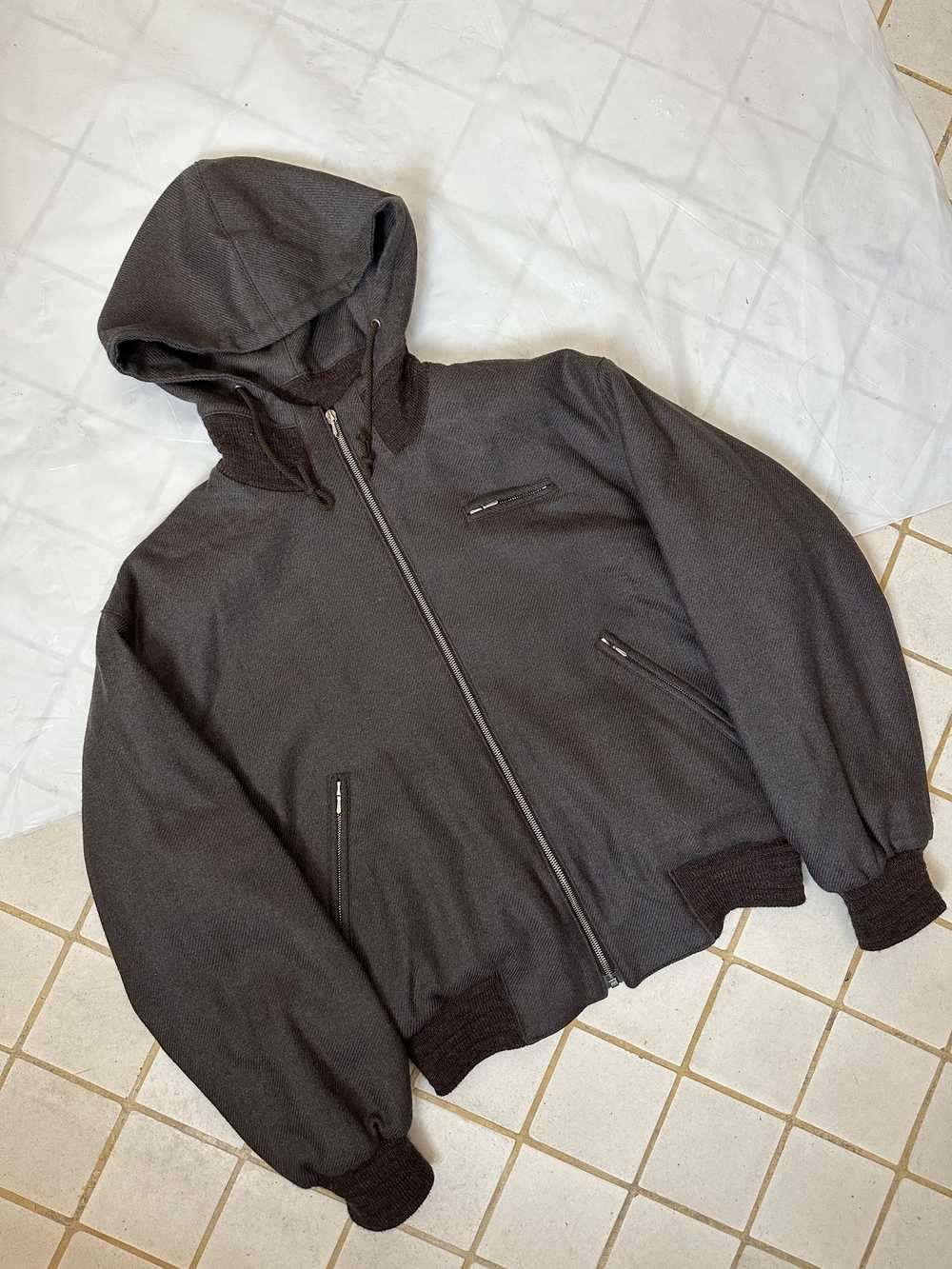 1990s Katharine Hamnett Wool Hooded Bomber - image 1