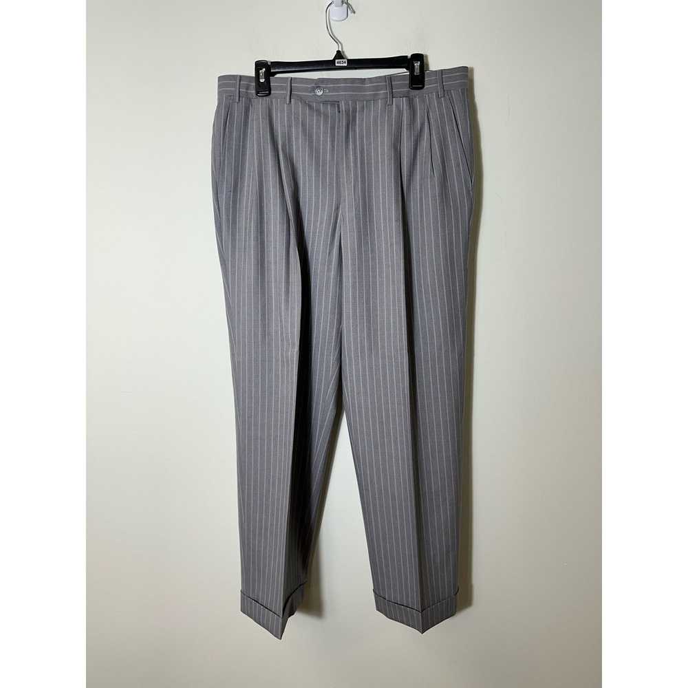 Corneliani Mens Corneliani Gray/White Striped Sui… - image 5