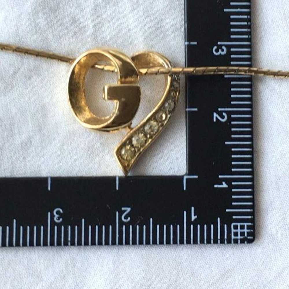 Vintage GIVENCHY gold necklace with zirconia heart - image 12