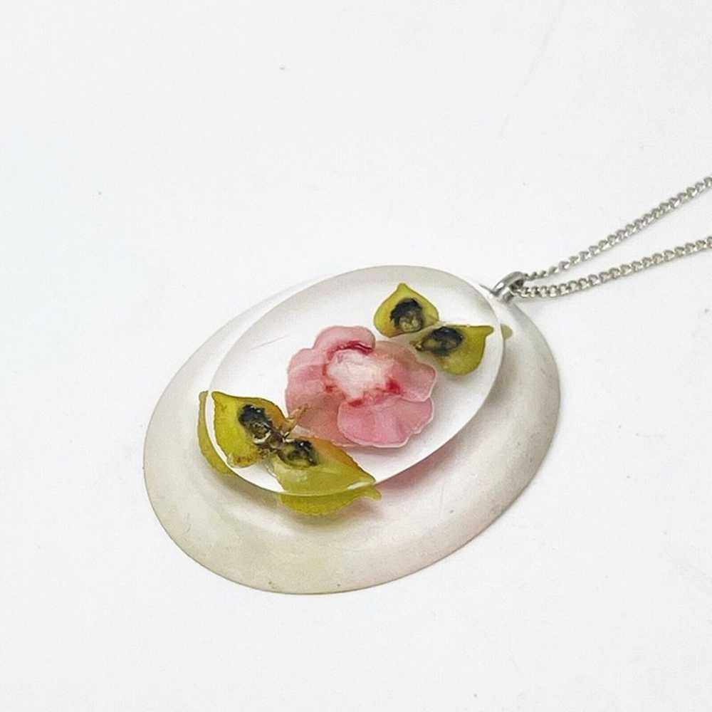 Vintage 925 Sterling Silver Pressed Dried Flower … - image 10