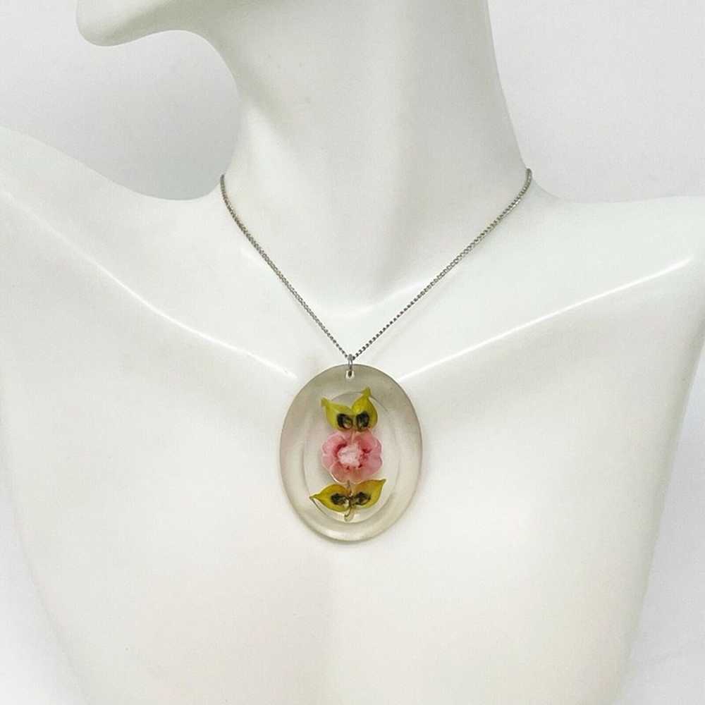 Vintage 925 Sterling Silver Pressed Dried Flower … - image 3