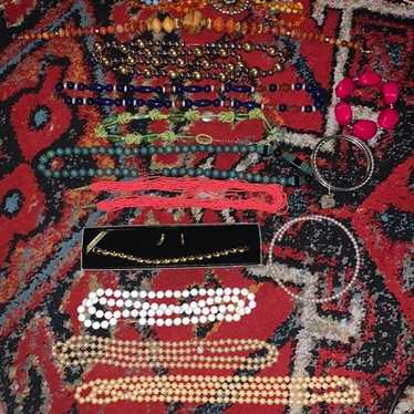 Vintage costume jewelry lot necklace and bracelet