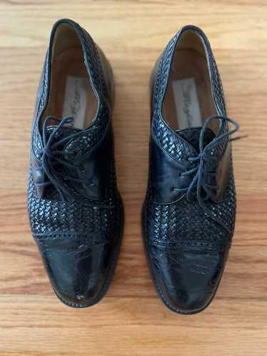 Mezlan Men's Black Crocodile Derby Shoes - 7.5 (7.