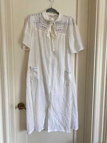 White Gauzy Cotton Tie Back dress (M) | Used,… - image 1