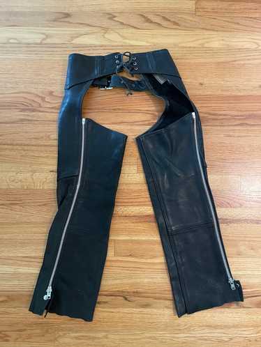 Walter Dyer Vintage Black Leather Motorcycle Chaps