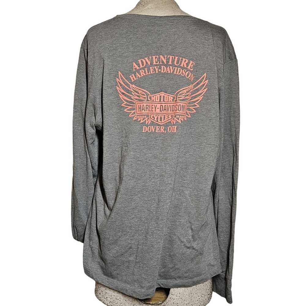 Harley Davidson Grey VNeck Long Sleeve Harley Dav… - image 2