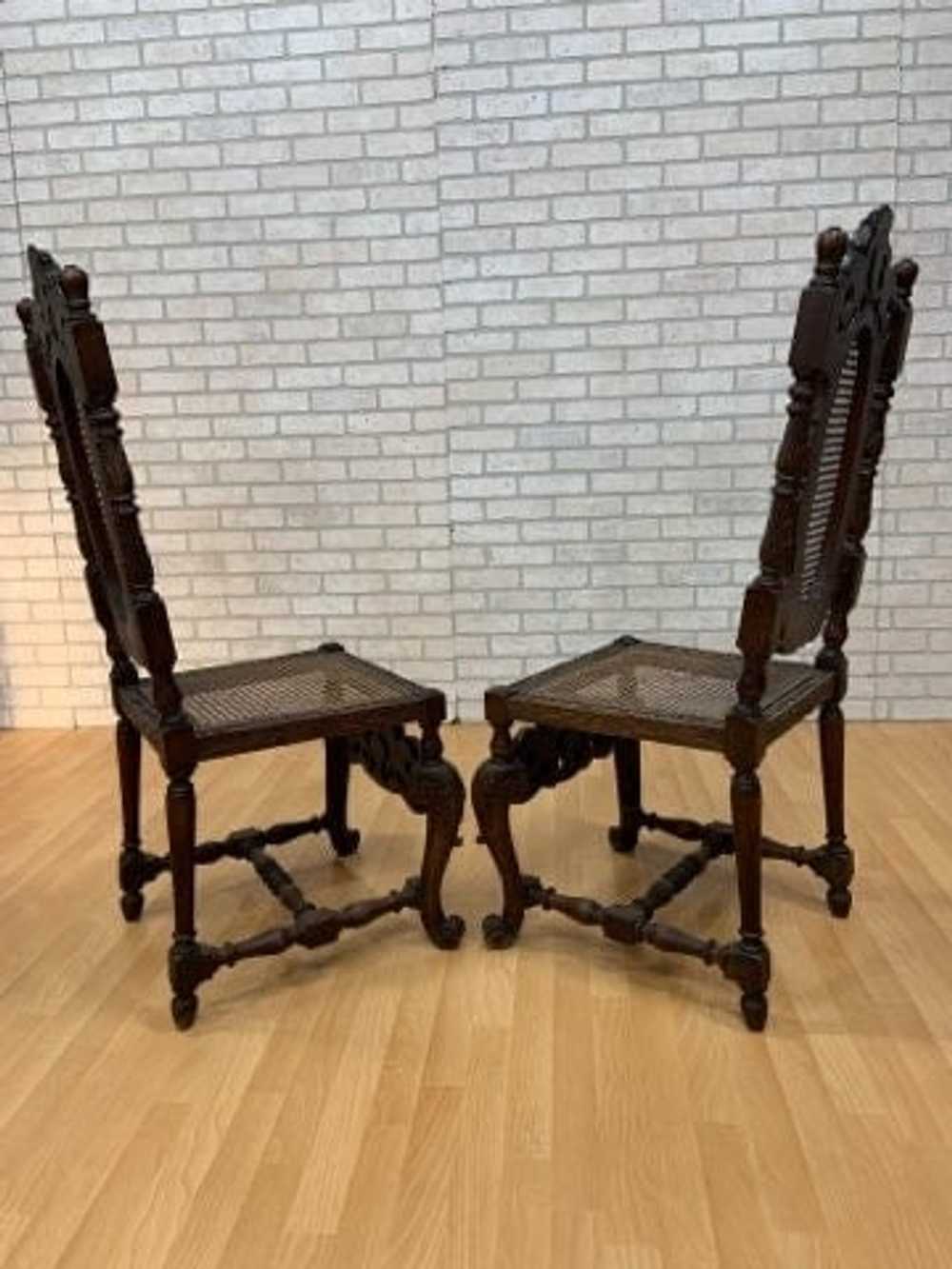 Antique Jacobean Renaissance Revival Carved Oak W… - image 3